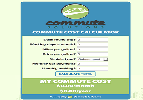 Cost of Commuting Calculator Widget