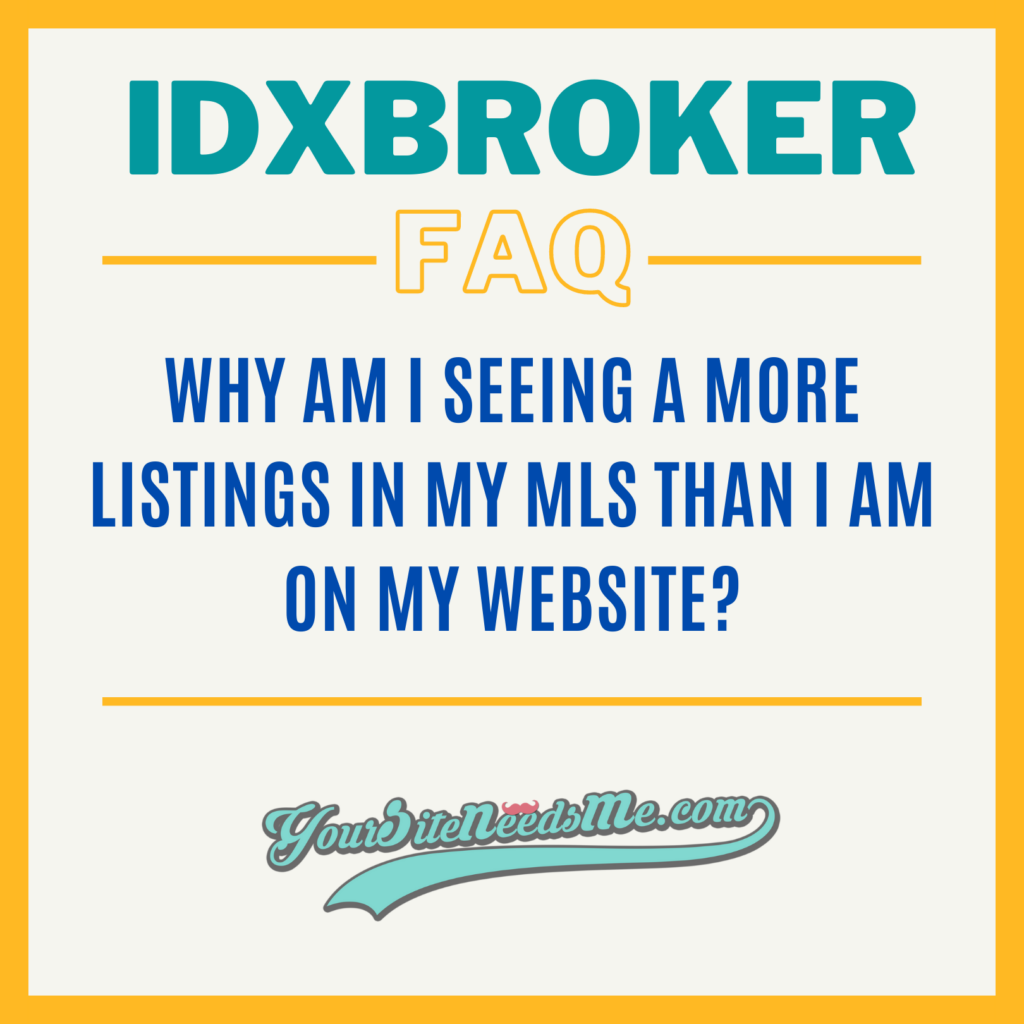IDXBroker's NEW & IMPROVED Precision Listing Page Template - OH BABY we are EXCITED! 11 IDX Shows less listings than my MLS