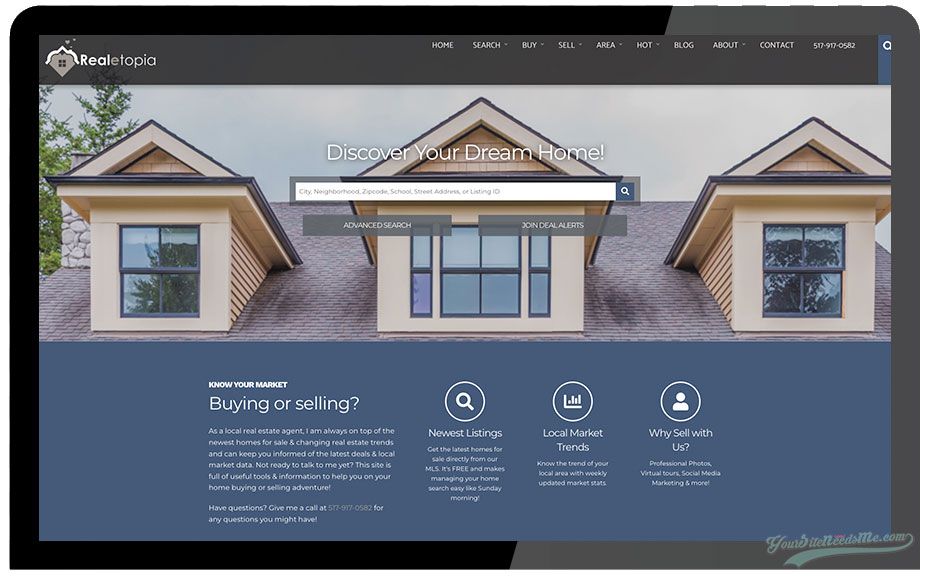 Stately DARK Equity Real Estate Website Theme