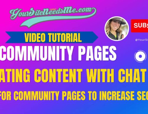 VIDEO TUTORIAL: Chat GPT Content Writing: Create Community Content for SEO