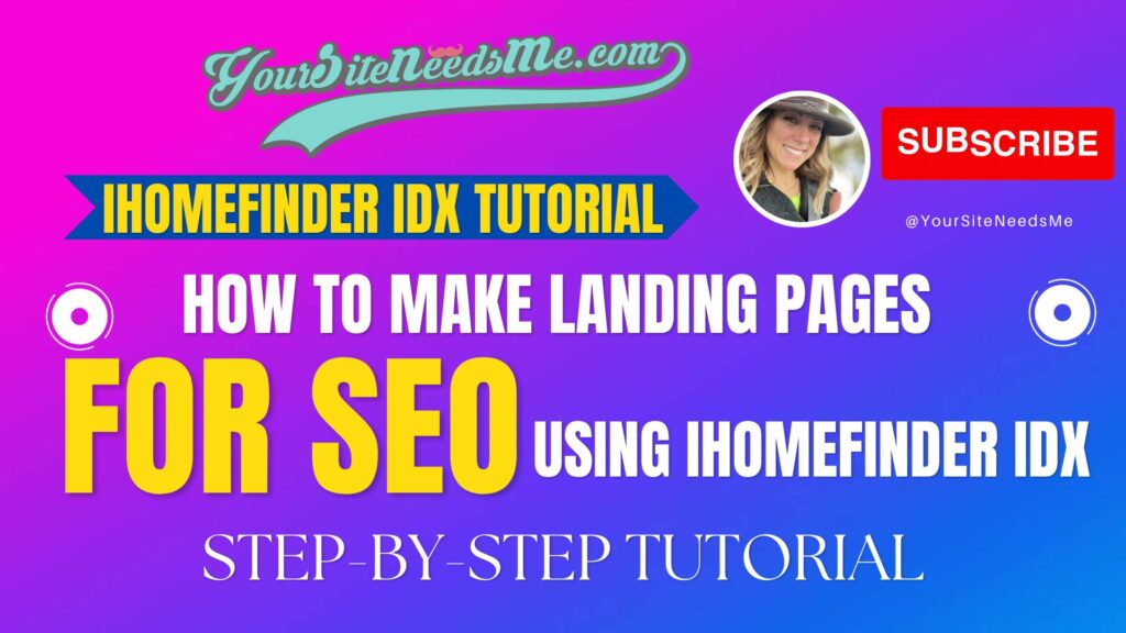 iHomefinder IDX Tutorial Making Landing pages for SEO